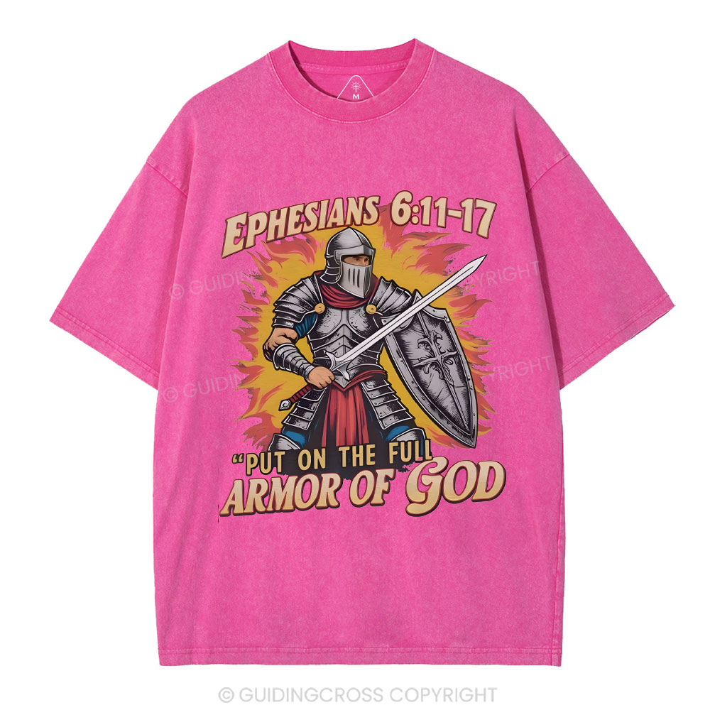 Armor Of God Christian Washed T-Shirt