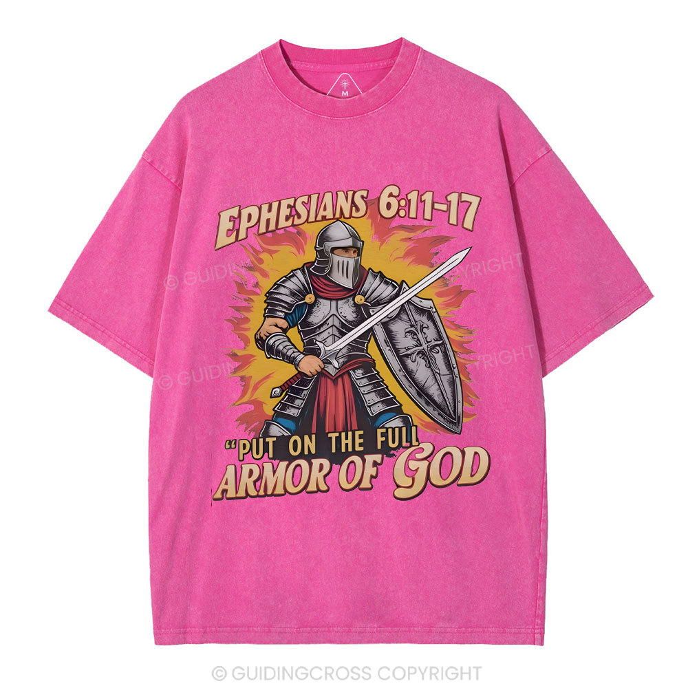 Armor Of God Christian Washed T-Shirt