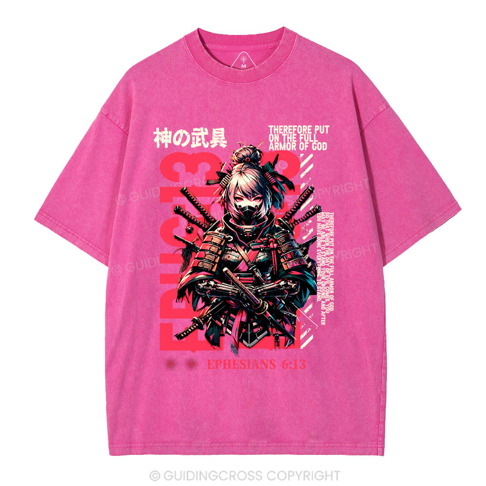 Armor Of God Christian Washed T-Shirt