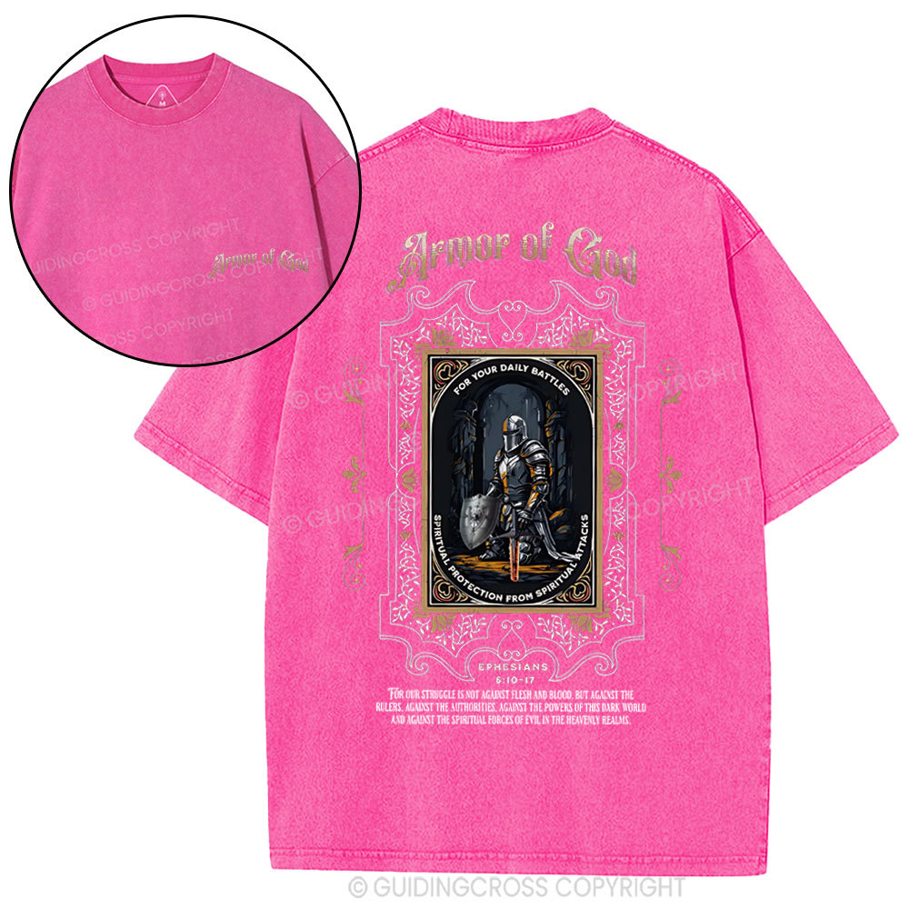 Armor Of God Christian Washed T-Shirt