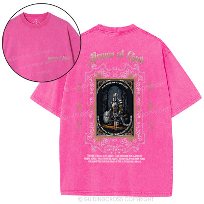 Armor Of God Christian Washed T-Shirt