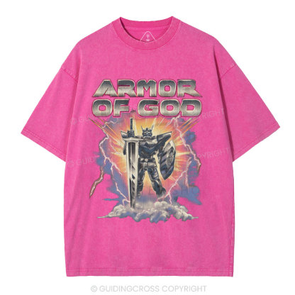 Armor Of God Christian Washed T-Shirt