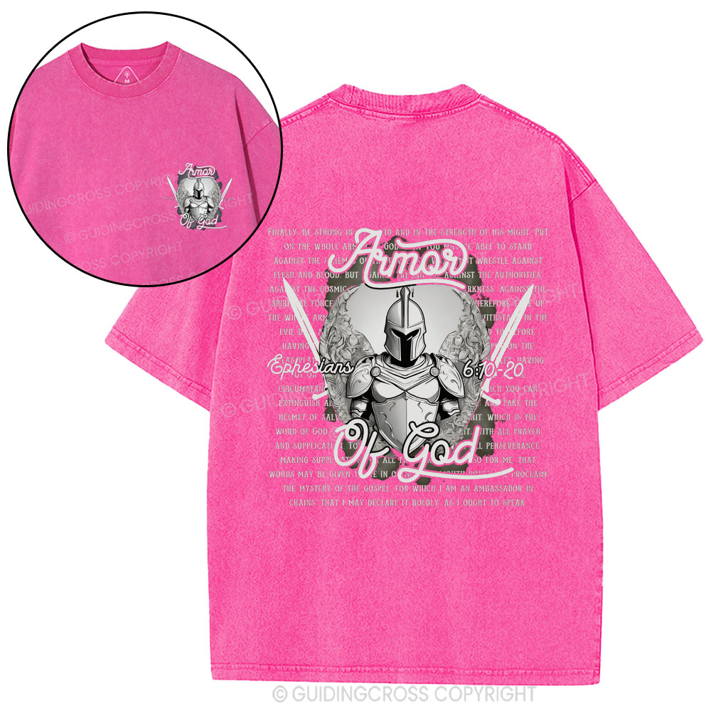 Armor Of God Christian Washed T-Shirt