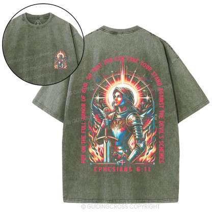 Armor Of God Christian Washed T-Shirt