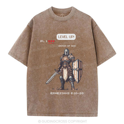 Armor Of God Christian Washed T-Shirt