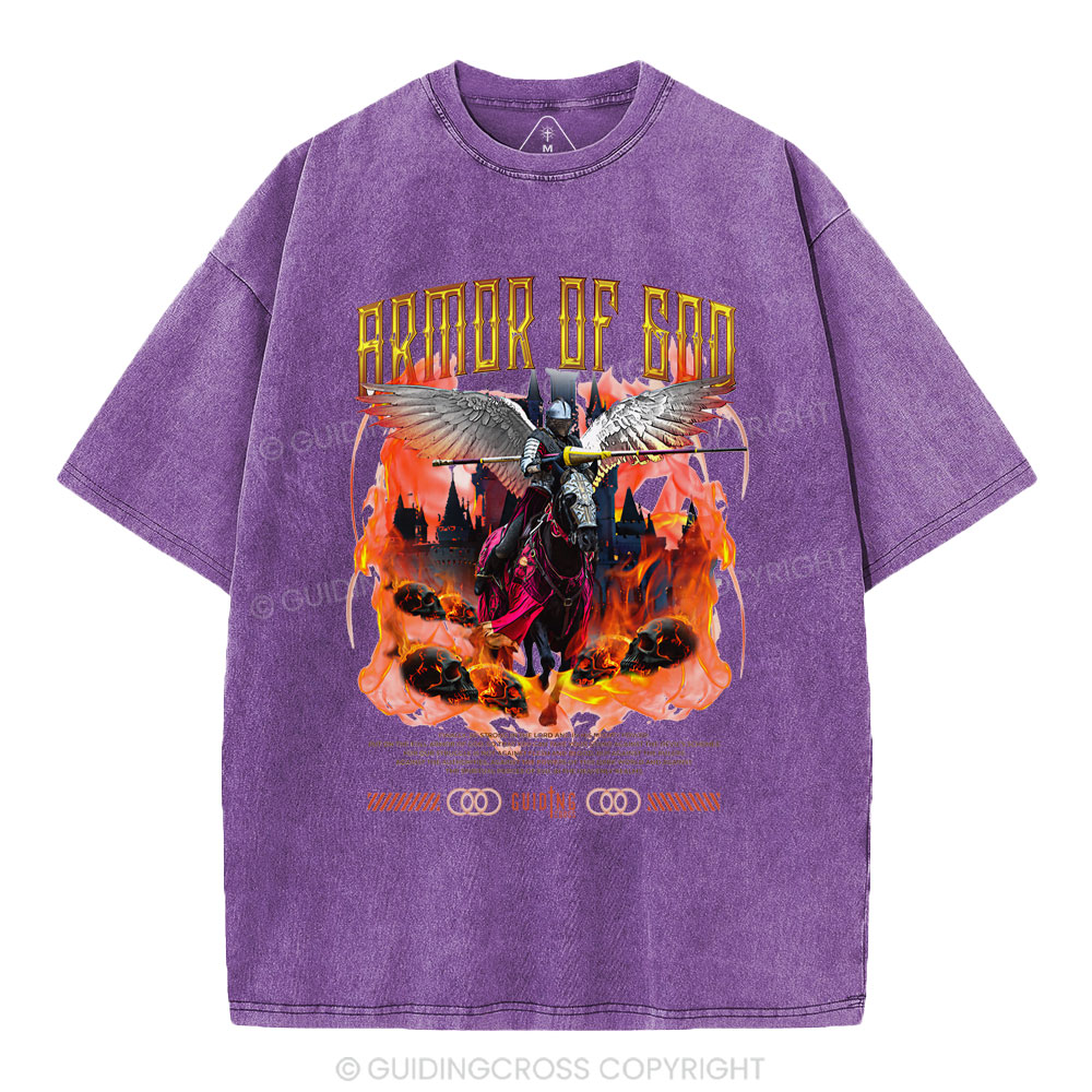 Armor Of God Christian Washed T-Shirt
