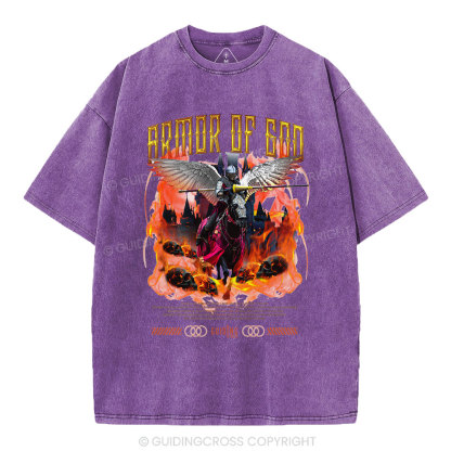 Armor Of God Christian Washed T-Shirt