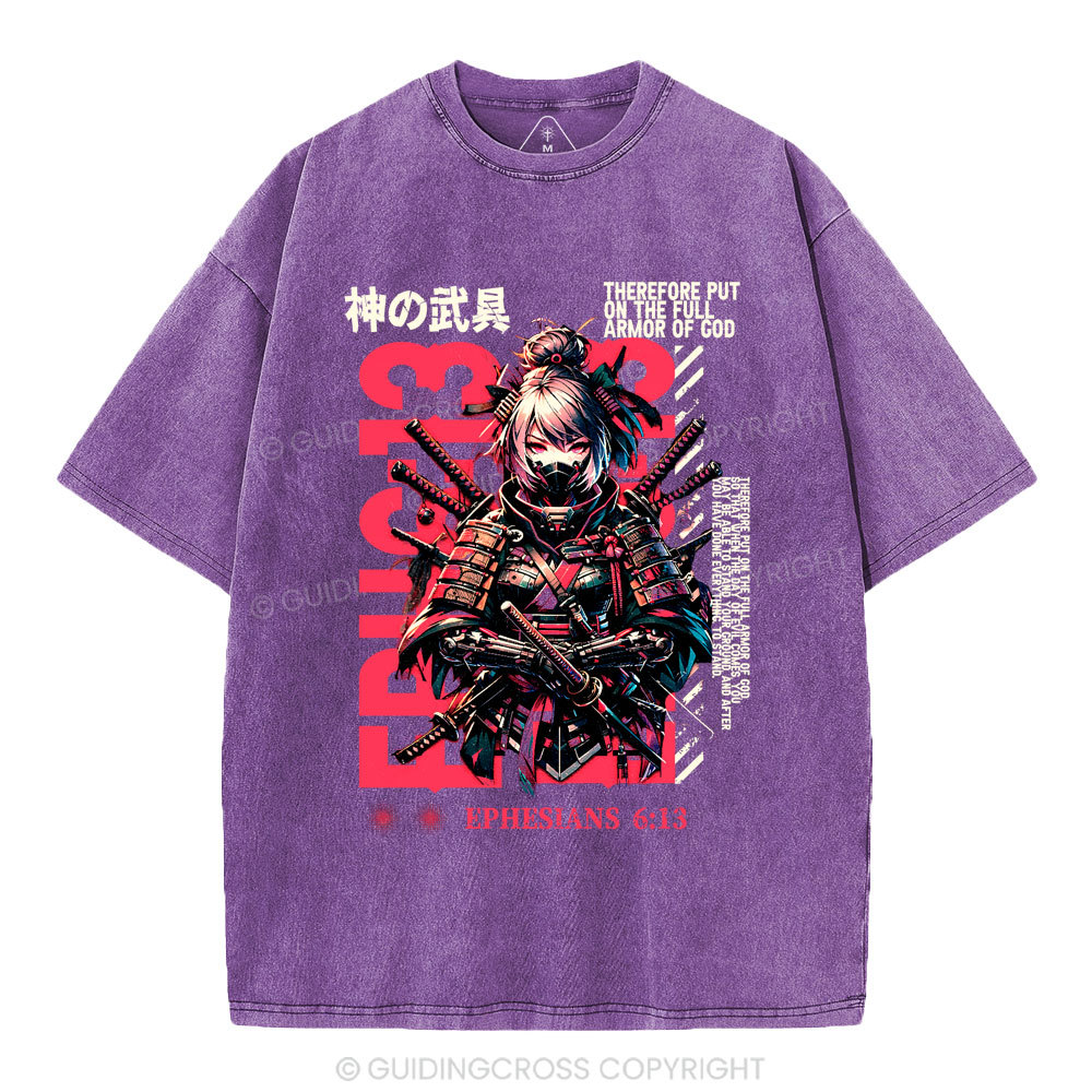 Armor Of God Christian Washed T-Shirt