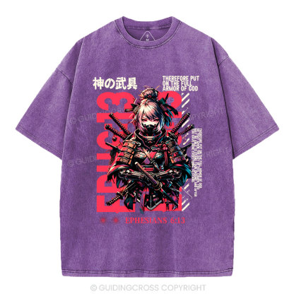 Armor Of God Christian Washed T-Shirt