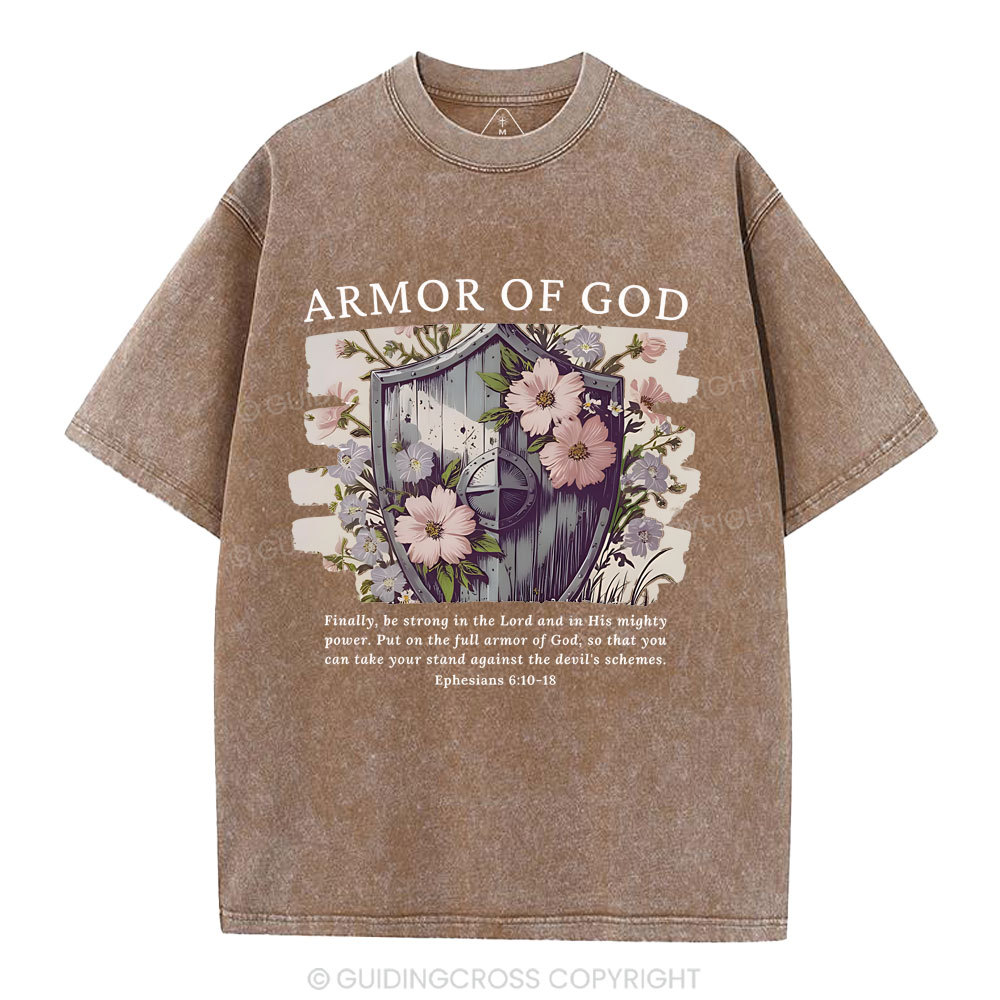 Armor Of God Christian Washed T-Shirt