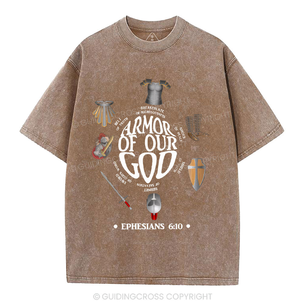 Armor Of God Christian Washed T-Shirt