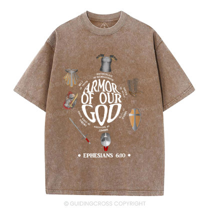 Armor Of God Christian Washed T-Shirt