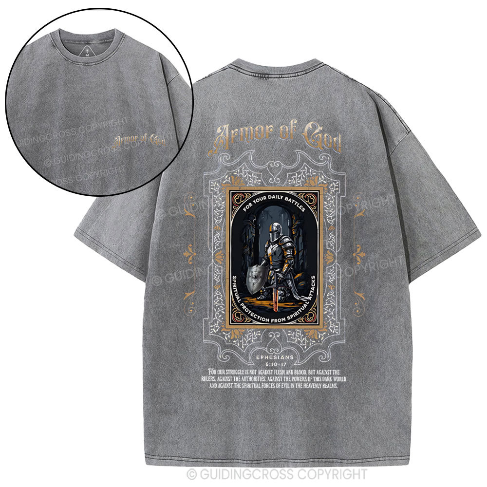 Armor Of God Christian Washed T-Shirt
