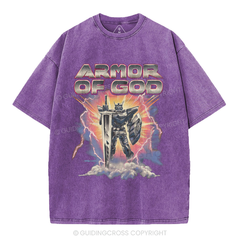Armor Of God Christian Washed T-Shirt