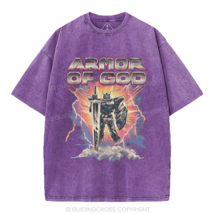 Armor Of God Christian Washed T-Shirt