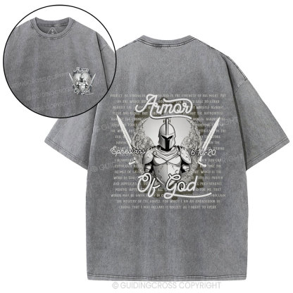 Armor Of God Christian Washed T-Shirt