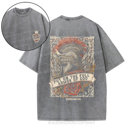 Armor Of God Christian Washed T-Shirt