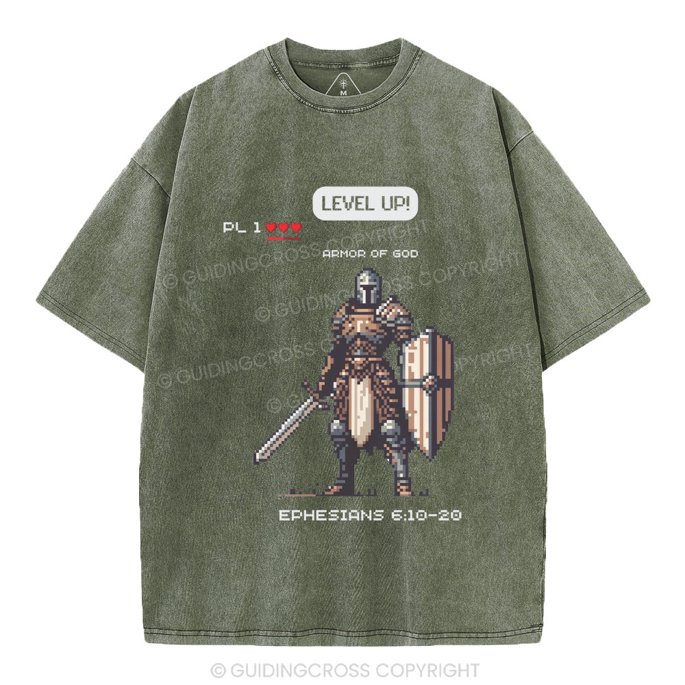 Armor Of God Christian Washed T-Shirt