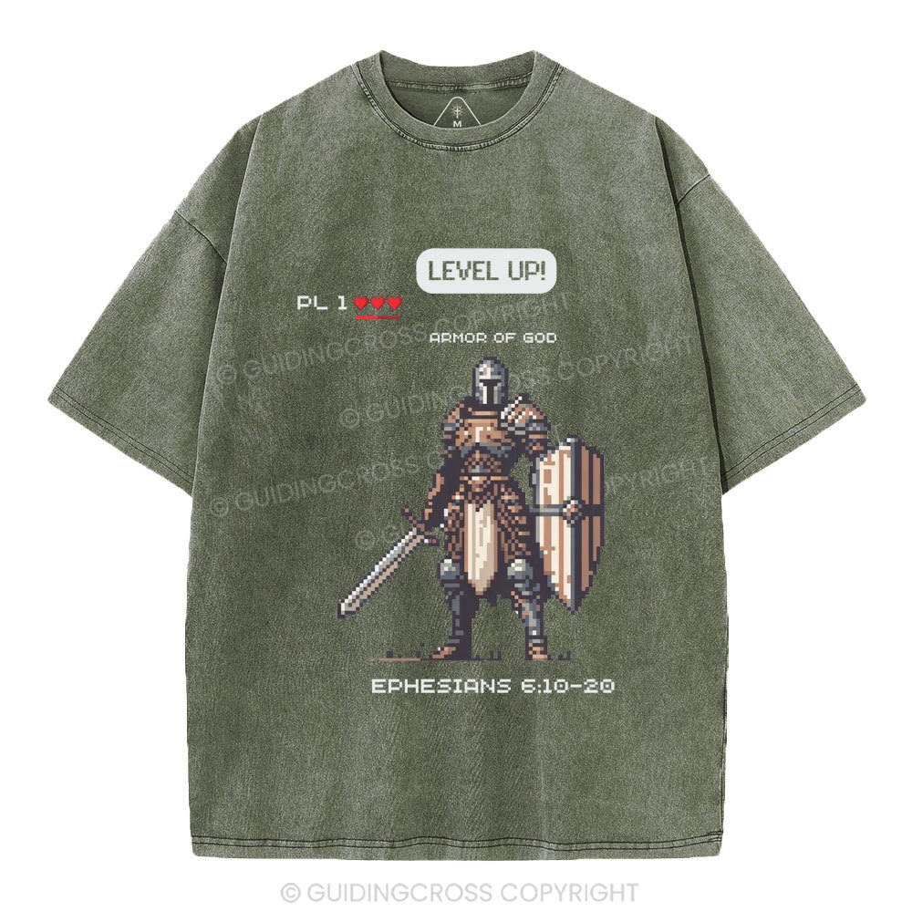 Armor Of God Christian Washed T-Shirt