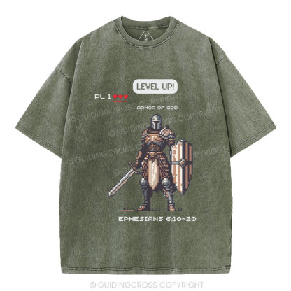 Armor Of God Christian Washed T-Shirt