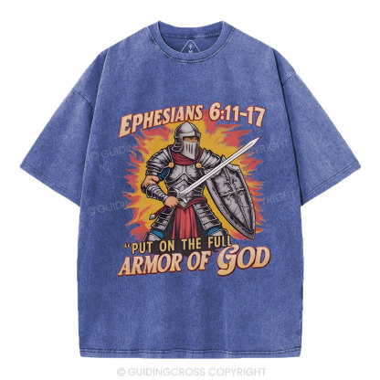 Armor Of God Christian Washed T-Shirt