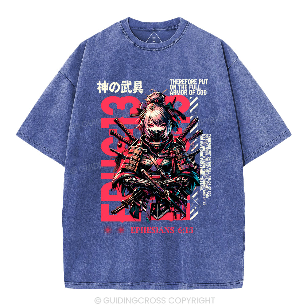 Armor Of God Christian Washed T-Shirt