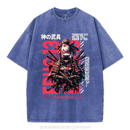 Armor Of God Christian Washed T-Shirt