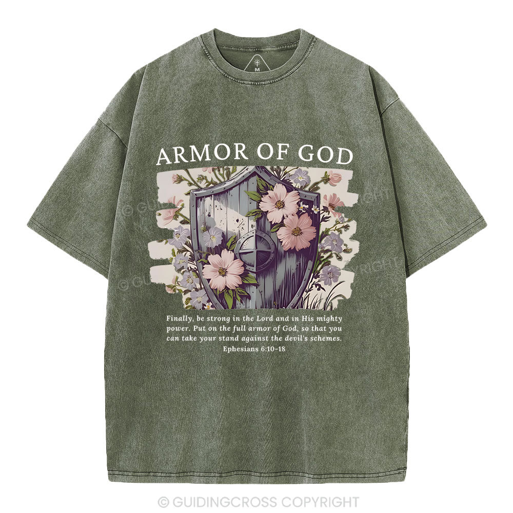 Armor Of God Christian Washed T-Shirt
