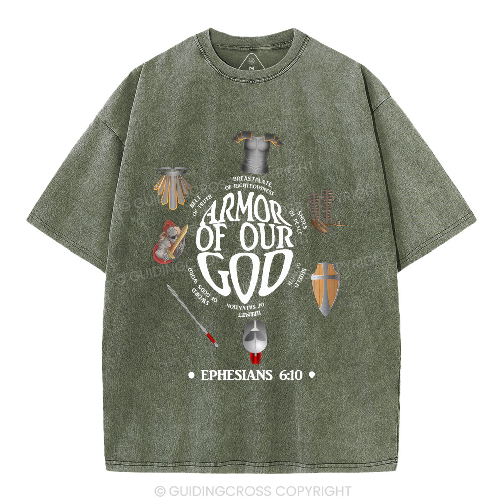 Armor Of God Christian Washed T-Shirt