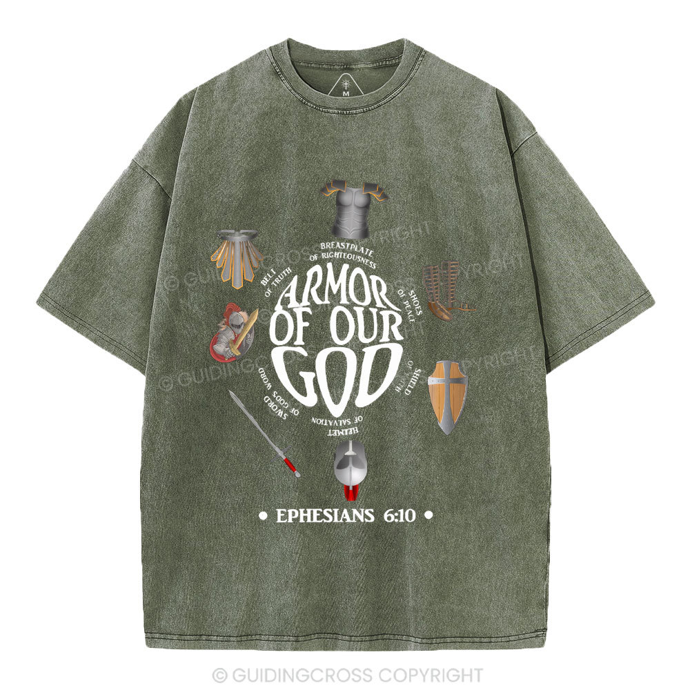 Armor Of God Christian Washed T-Shirt