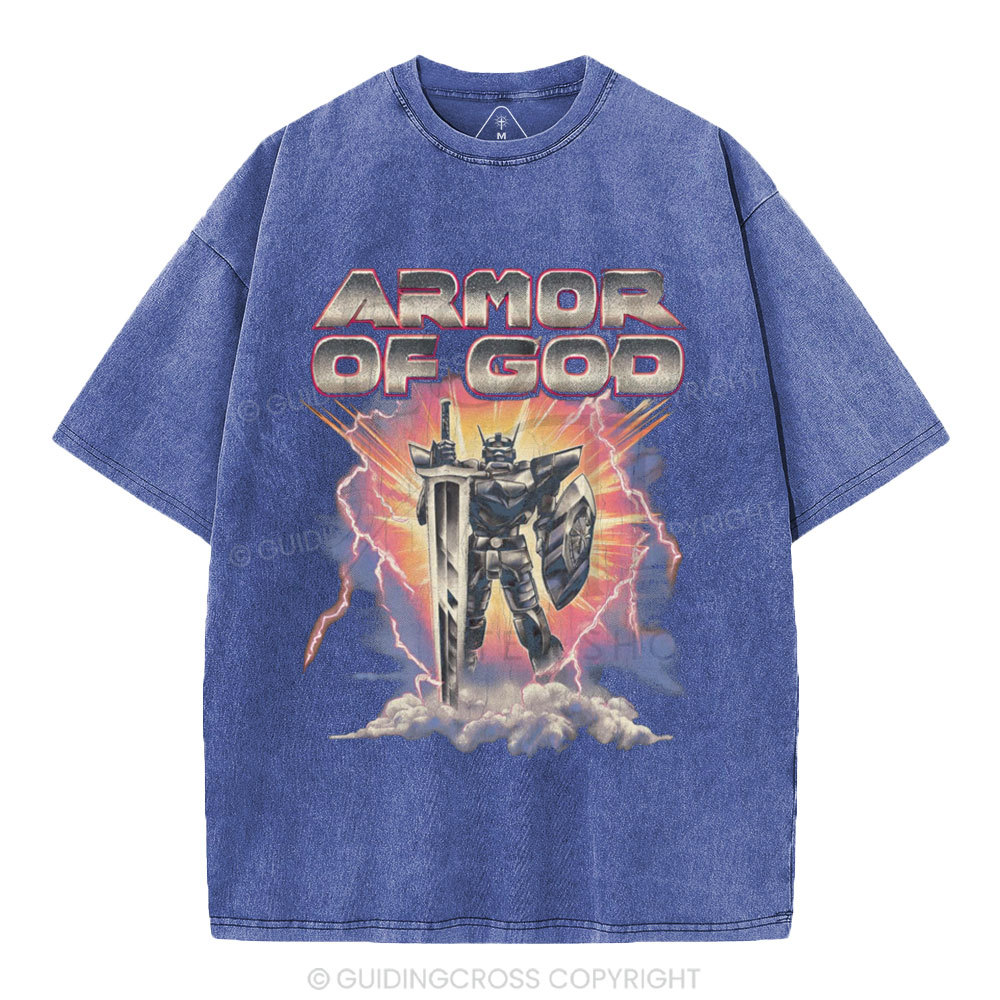Armor Of God Christian Washed T-Shirt