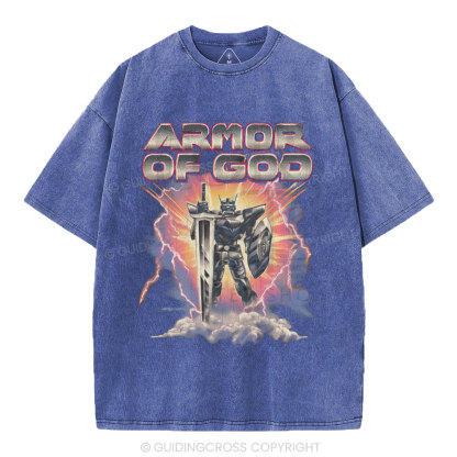 Armor Of God Christian Washed T-Shirt