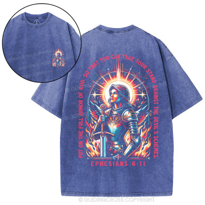 Armor Of God Christian Washed T-Shirt