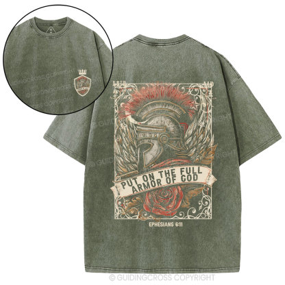 Armor Of God Christian Washed T-Shirt