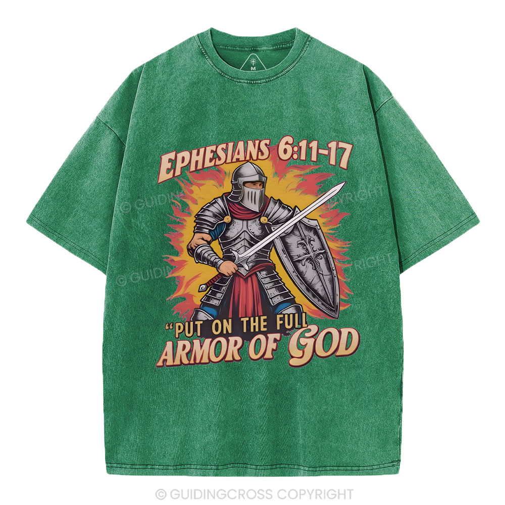 Armor Of God Christian Washed T-Shirt