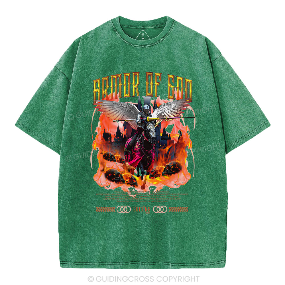 Armor Of God Christian Washed T-Shirt