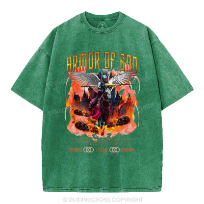 Armor Of God Christian Washed T-Shirt