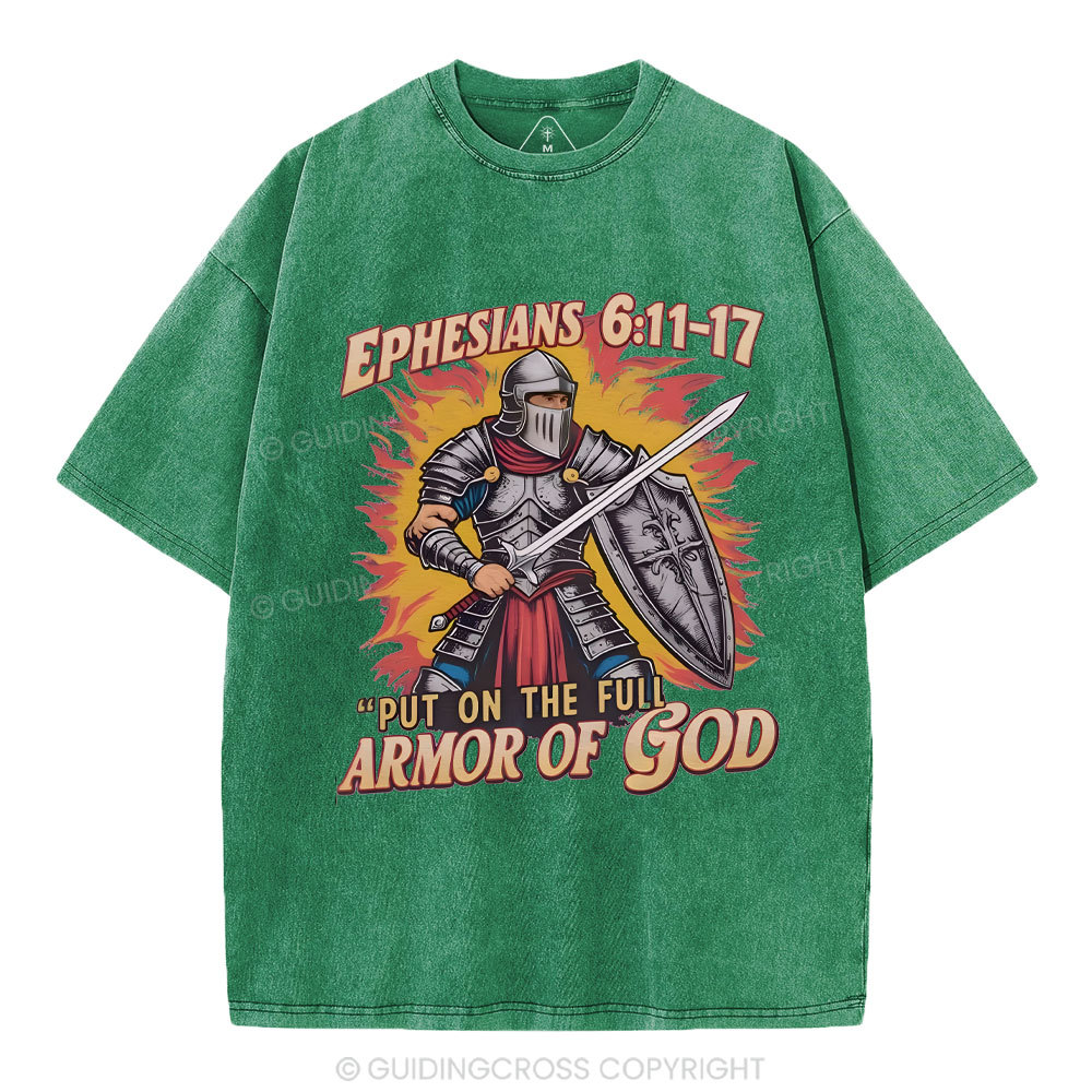 Armor Of God Christian Washed T-Shirt