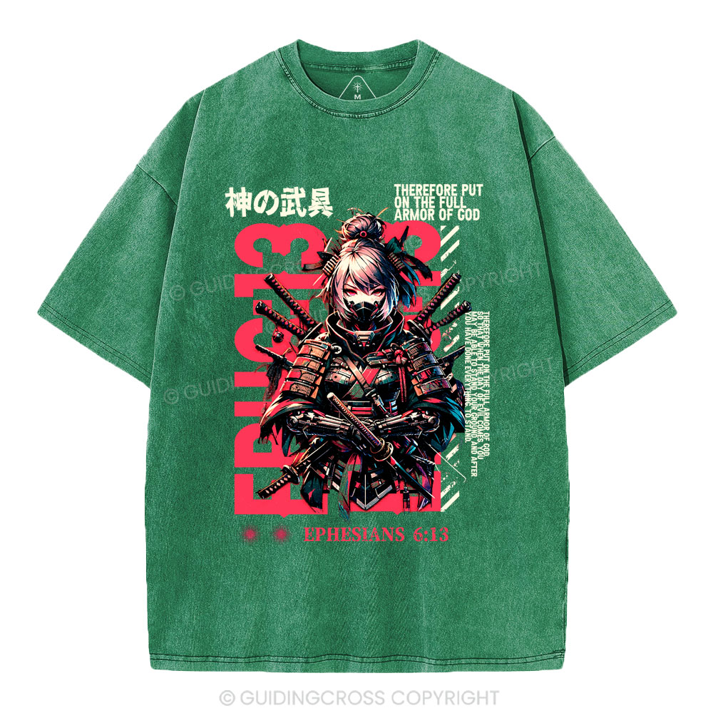 Armor Of God Christian Washed T-Shirt