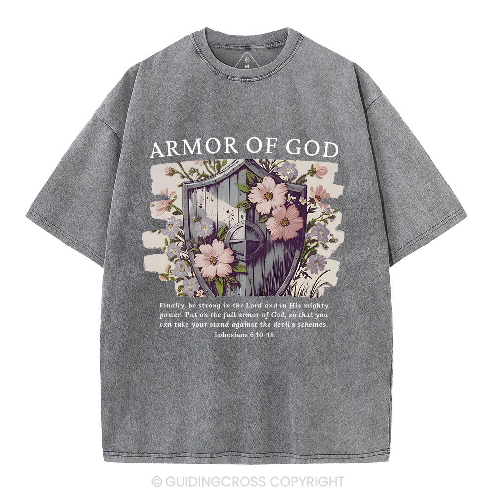 Armor Of God Christian Washed T-Shirt