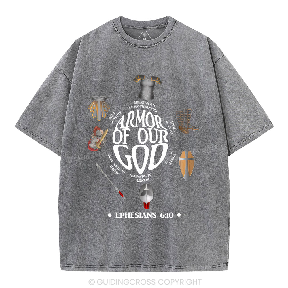Armor Of God Christian Washed T-Shirt