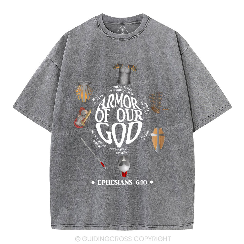 Armor Of God Christian Washed T-Shirt