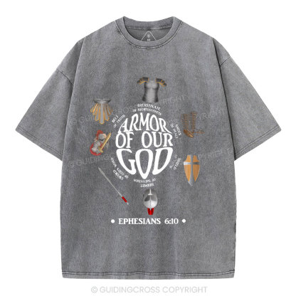 Armor Of God Christian Washed T-Shirt