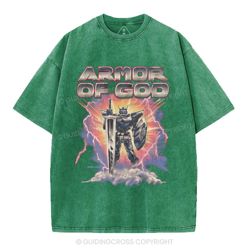 Armor Of God Christian Washed T-Shirt