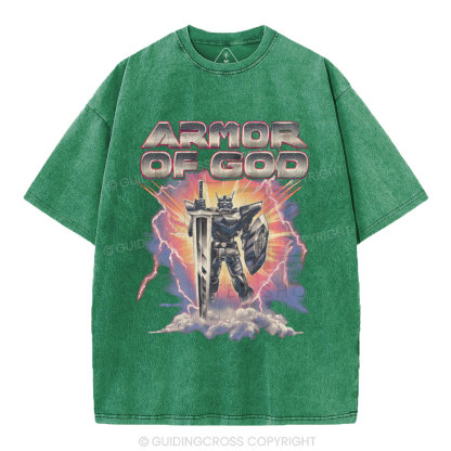 Armor Of God Christian Washed T-Shirt