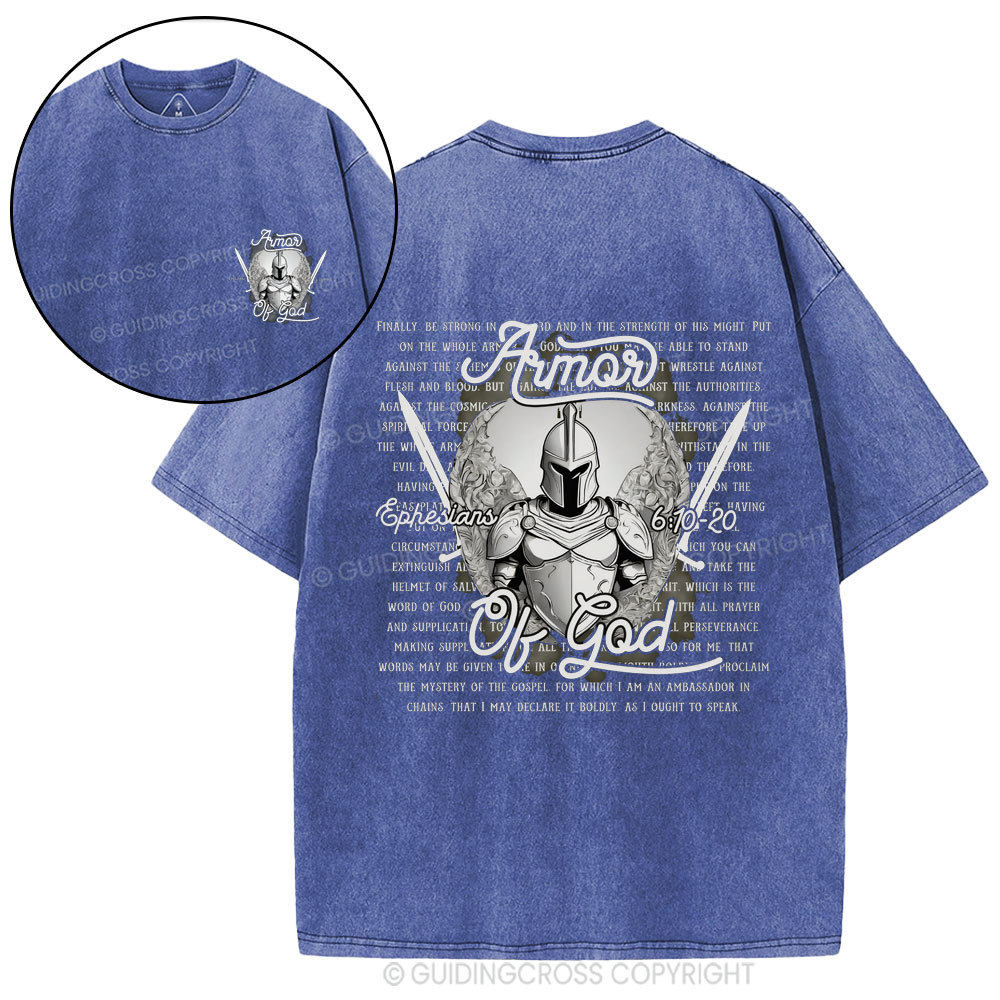 Armor Of God Christian Washed T-Shirt