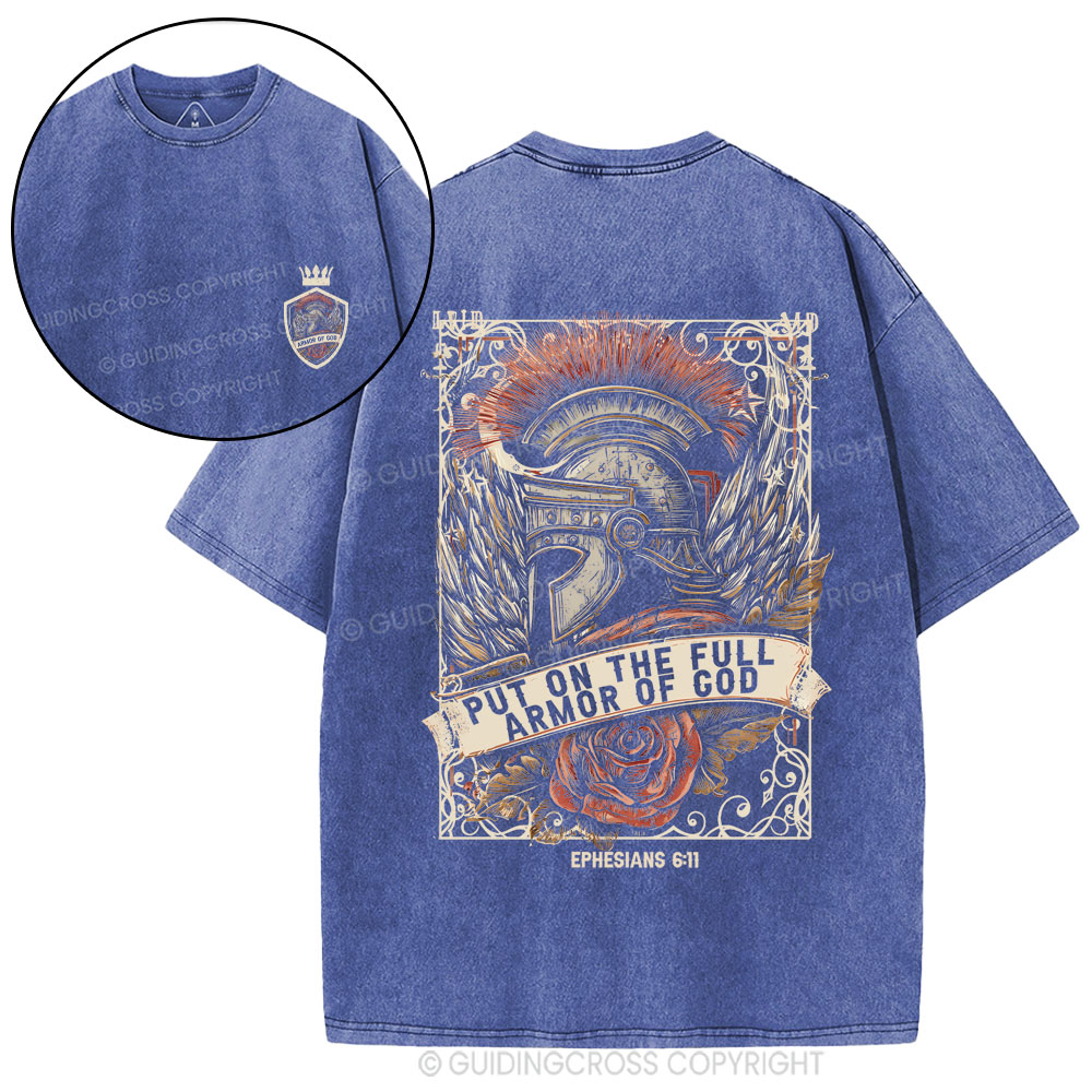 Armor Of God Christian Washed T-Shirt