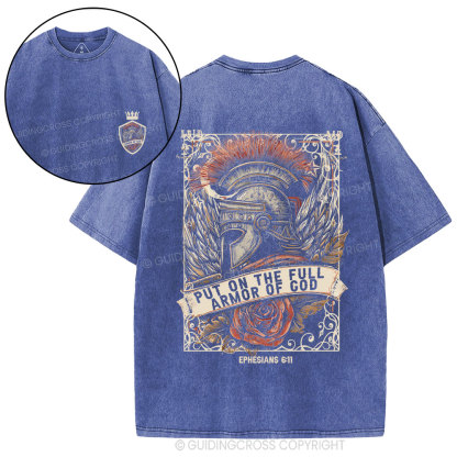 Armor Of God Christian Washed T-Shirt