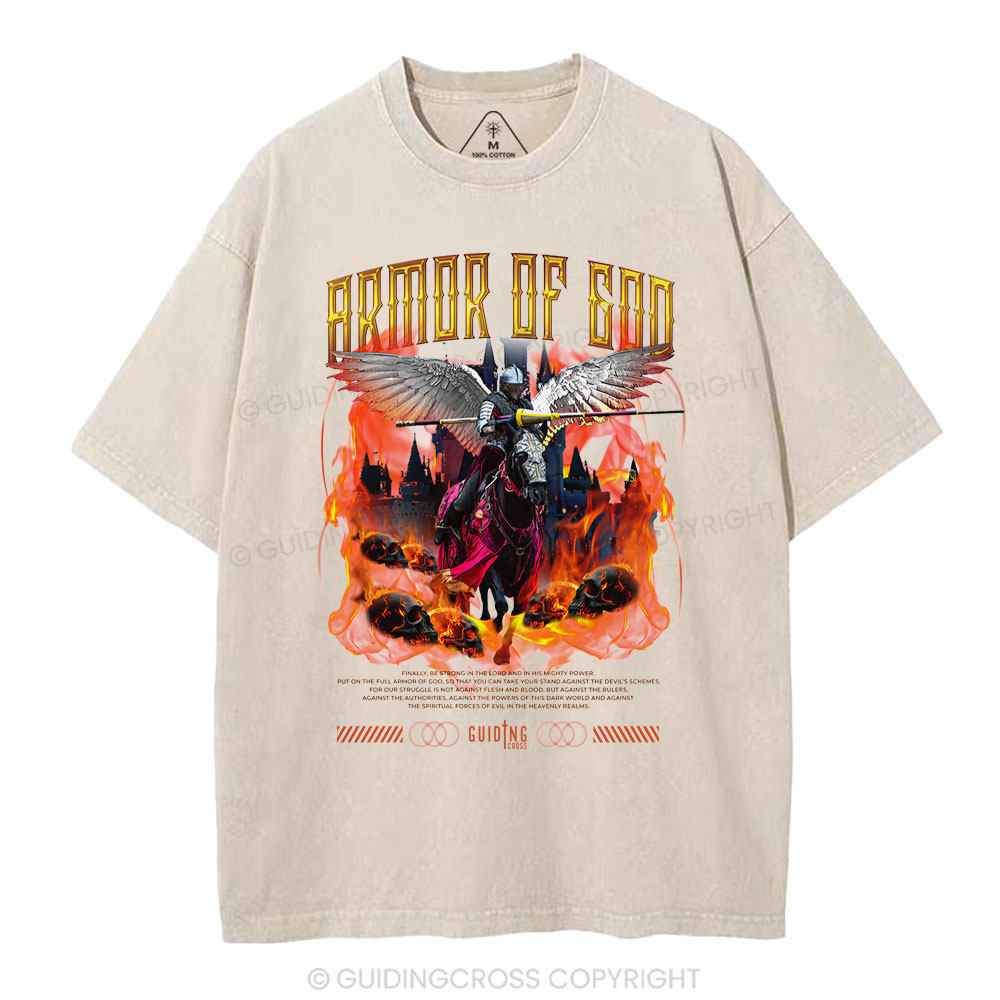 Armor Of God Christian Washed T-Shirt