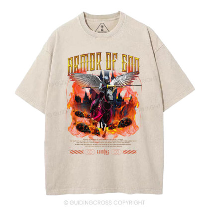 Armor Of God Christian Washed T-Shirt